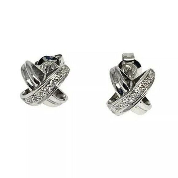 Diamond Stud Earrings 14k Gold "X" Certified $995 820694 - Picture 1 of 10